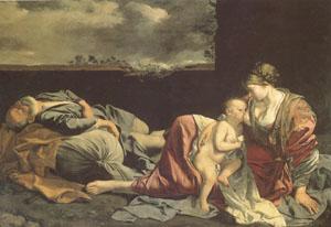 Orazio Gentileschi THe Rest on the Flight into Egypt (mk05) Norge oil painting art